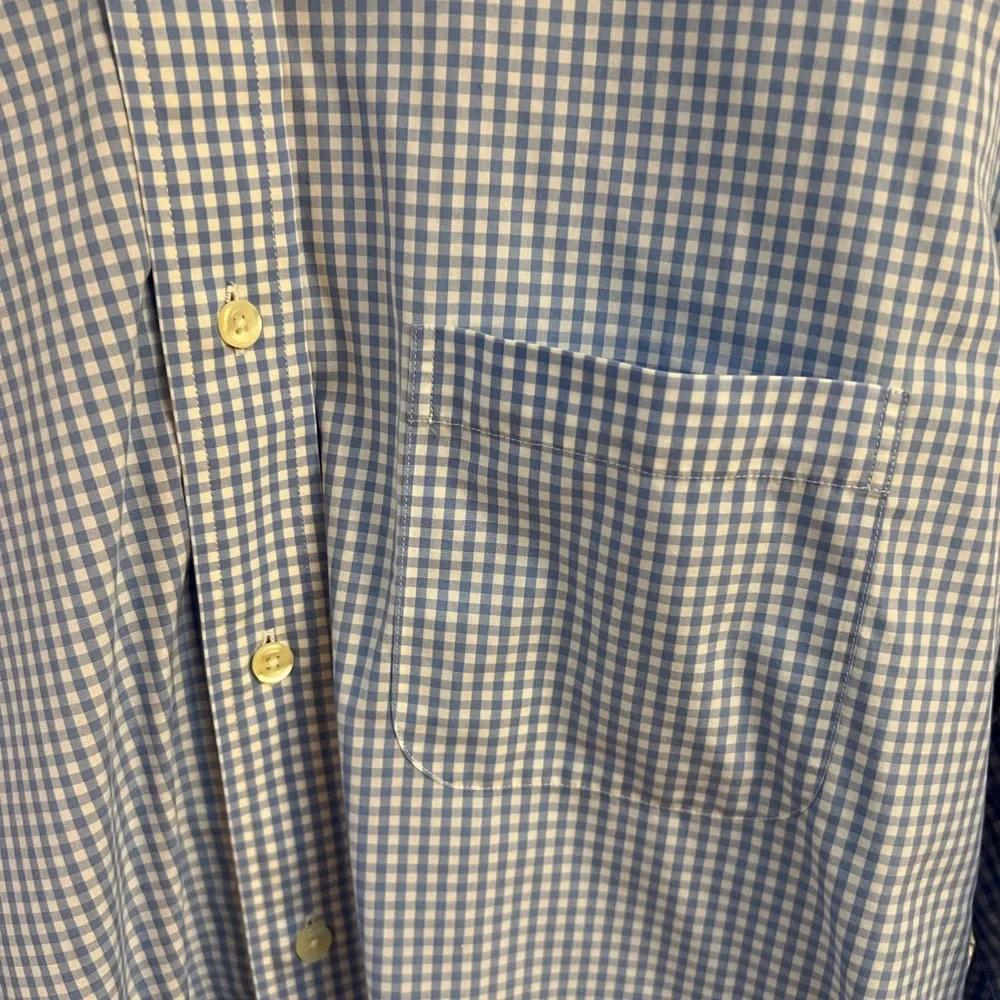 Brooks Brothers Light Blue Checked Button Down Regent Dress Shirt